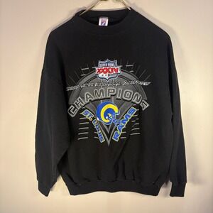 St Louis Rams Super Bowl XXXIV Champions Crewneck Sweatshirt Logo 7 Large